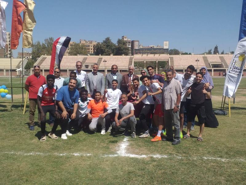 The Faculty of Medicine at Assiut University wins first place in the "Five-a-Side Football" championship.