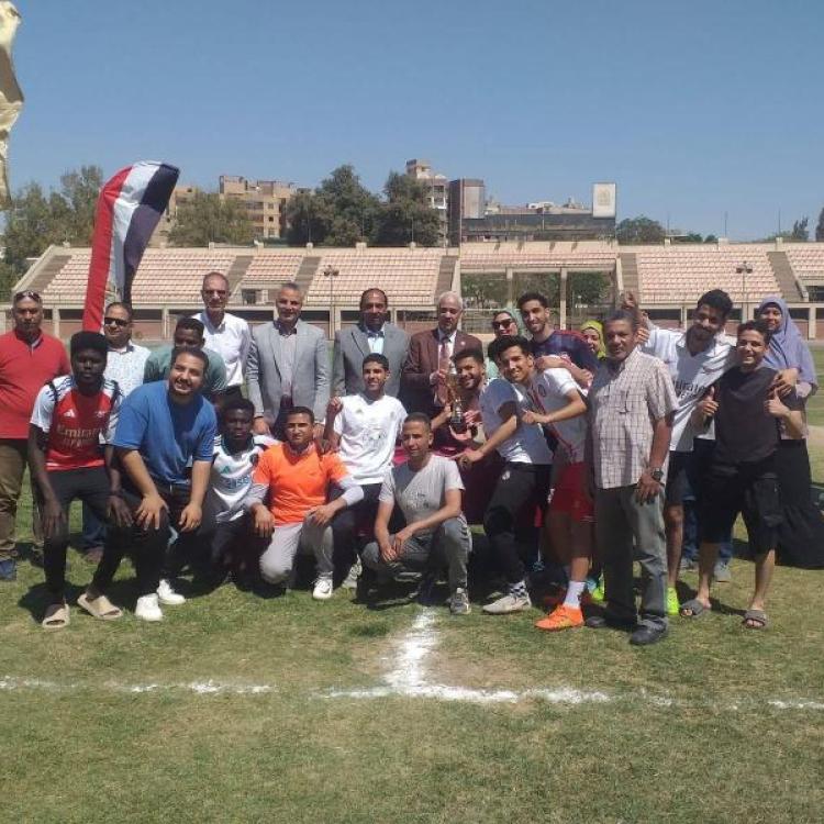 The Faculty of Medicine at Assiut University wins first place in the "Five-a-Side Football" championship.